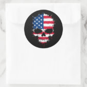 Verenigde Staten Vlag Dripping Splatter Skull Ronde Sticker (Tas)