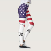 Verenigde Staten Vlag en Kaart Souvenir Design Leggings (Rechts)