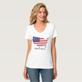 Verenigde Staten Vlag en Kaart Souvenir Design T-shirt (Voorkant volledig)