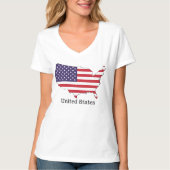 Verenigde Staten Vlag en Kaart Souvenir Design T-shirt (Voorkant)
