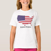 Verenigde Staten Vlag en Kaart Souvenir Design T-shirt (Voorkant)