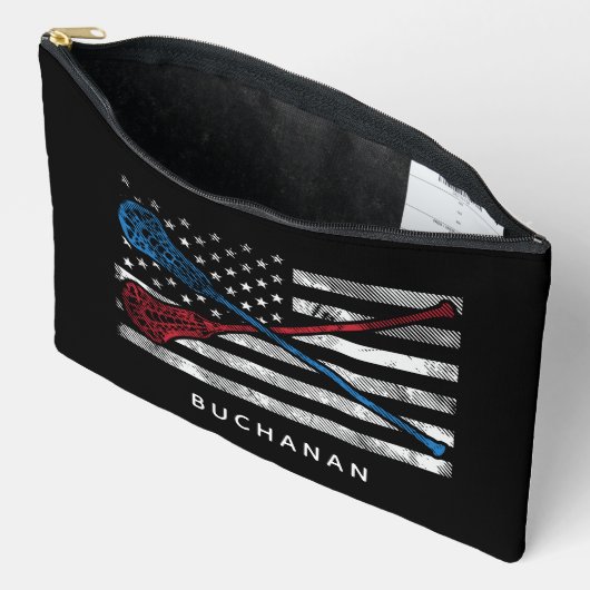 Verenigde Staten Vlag en Lacrosse Bats Custom Etui (Open)