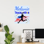 VERENIGDE STATEN VLAG GEPERSONALISEERDE TRACK STAR POSTER (Thuiskantoor)
