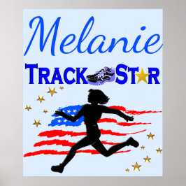 VERENIGDE STATEN VLAG GEPERSONALISEERDE TRACK STAR POSTER
