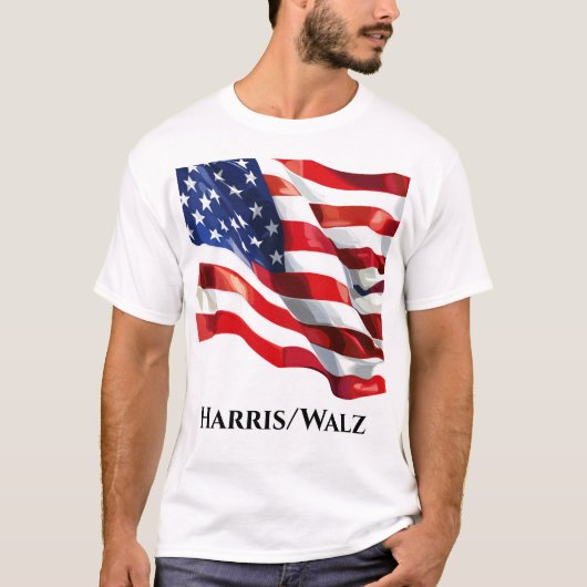 Verenigde Staten vlag Harris/Walz T-shirt (Voorkant)
