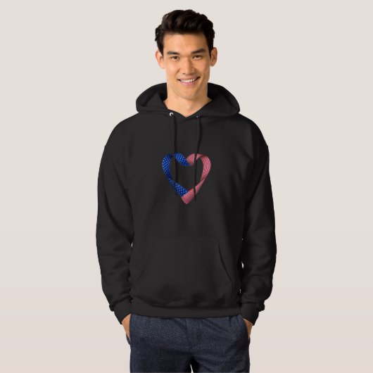Verenigde Staten vlag Heart American Patriotic Arm Hoodie (Voorkant volledig)