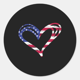 Verenigde Staten vlag Heart American Patriotic Arm Ronde Sticker