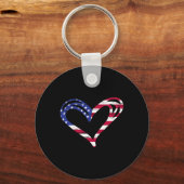 Verenigde Staten vlag Heart American Patriotic Arm Sleutelhanger (Voorkant)