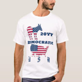 Verenigde Staten Vlag Kaart Democratische Partij D T-shirt (Voorkant)