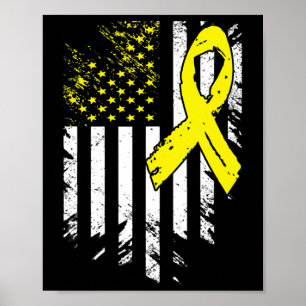 Verenigde Staten Vlag Kinderkanker Bewustzijn Fami Poster