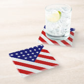 Verenigde Staten Vlag kustgebied Glazen Onderzetter (Schuin)