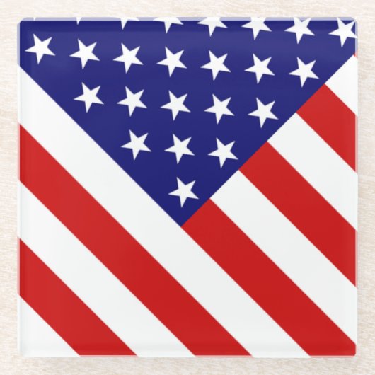 Verenigde Staten Vlag kustgebied Glazen Onderzetter (Voorkant)
