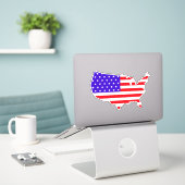 Verenigde Staten Vlag Land Patriottisch Amerikaans Sticker (Laptop op bureau)