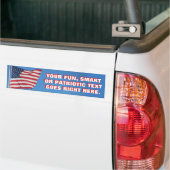 Verenigde Staten Vlag met uw aangepaste zin Bumpersticker (Op Truck)