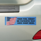 Verenigde Staten Vlag met uw zin Bumpersticker (Op auto)