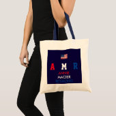 Verenigde Staten vlag monogram gepersonaliseerde i Tote Bag (Voorkant (product))