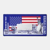 Verenigde Staten Vlag Monument Illustratie Souveni Bureaumat (Keyboard & Muis)