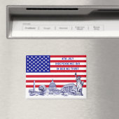 Verenigde Staten Vlag Monument Illustratie Souveni Magneet (Insitu (Vaatwasser))