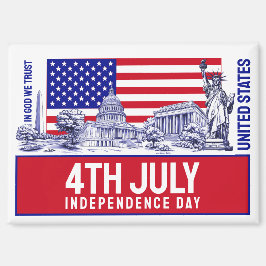 Verenigde Staten Vlag Monument Illustratie Souveni Magneet