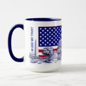 Verenigde Staten Vlag Monument Illustratie Souveni Mok (Links)