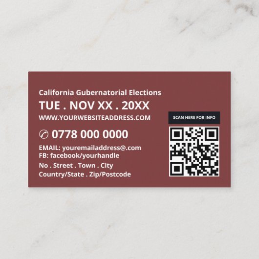 Verenigde Staten vlag ontwerp, politieke campagnev Visitekaartje (Achterkant)