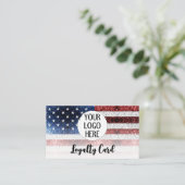 Verenigde Staten vlag rood wit blauw mousserend Cu Klantenkaartje (Staand voorkant)
