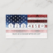 Verenigde Staten vlag rood wit blauw mousserend Cu Klantenkaartje (Achterkant)