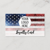 Verenigde Staten vlag rood wit blauw mousserend Cu Klantenkaartje (Voorkant)