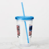 Verenigde Staten vlag rood wit blauw sprankelend b Acryl Drinkbeker (Links)