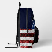 Verenigde Staten vlag rood wit blauw sprankelend b Bedrukte Rugzak (Links)