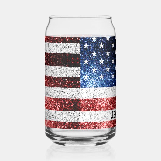 Verenigde Staten vlag rood wit blauw sprankelend b Blikvorm Glas (Rechts)