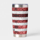 Verenigde Staten vlag rood wit blauw sprankelend b Geïsoleerde Drinkbeker (Achterkant)
