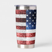 Verenigde Staten vlag rood wit blauw sprankelend b Geïsoleerde Drinkbeker (Rechts)