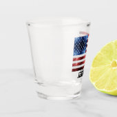 Verenigde Staten vlag rood wit blauw sprankelend b Shot Glas (Links)