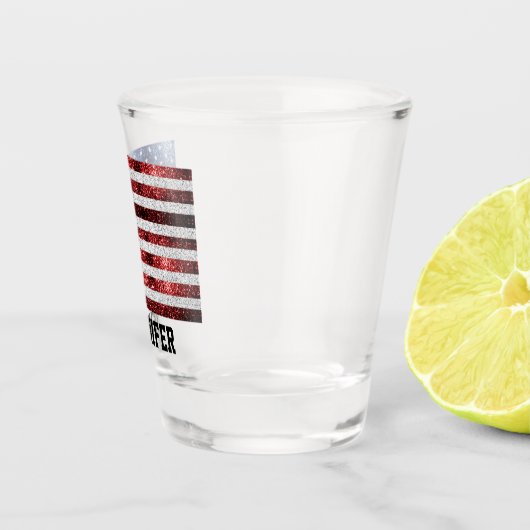 Verenigde Staten vlag rood wit blauw sprankelend b Shot Glas (Rechts)