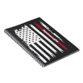 Verenigde Staten vlag Roodstreep Persoonlijke naam Notitieboek (Rechterzijde)