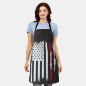 Verenigde Staten vlag Roodstreep Persoonlijke naam Schort (Gedragen)