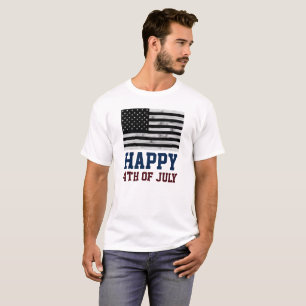 Verenigde Staten vlag Rustic Wood Black White Amer T-shirt