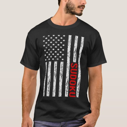 Verenigde Staten Vlag Sudoku T-shirt (Voorkant)