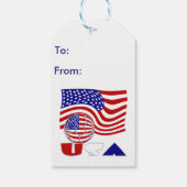 Verenigde Staten Vlag Verenigde Staten Voetbal Cadeaulabel (Achterkant)