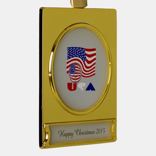 Verenigde Staten Vlag Verenigde Staten Voetbal Gol Verguld Banner Ornament (Rechts)