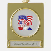 Verenigde Staten Vlag Verenigde Staten Voetbal Gol Verguld Banner Ornament (Voorkant)