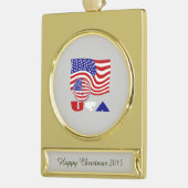 Verenigde Staten Vlag Verenigde Staten Voetbal Gol Verguld Banner Ornament (Links)