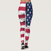 Verenigde Staten Vlag Verstrekte Stijl Sterren Str Leggings (Achterkant)