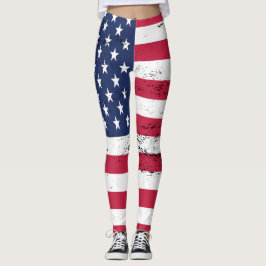 Verenigde Staten Vlag Verstrekte Stijl Sterren Str Leggings