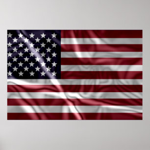 Verenigde Staten Vlag, Vintage met Flappende PlOOi Poster