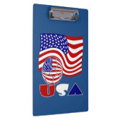 Verenigde Staten Vlag VS Voetbal Blauwe Achtergron Klembord (Rechts)
