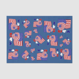 Verenigde Staten Vlag VS Voetbal Blauwe Achtergron Tissuepapier