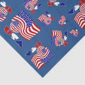 Verenigde Staten Vlag VS Voetbal Blauwe Achtergron Tissuepapier (Detail)