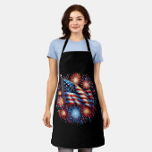 Verenigde Staten Vlag Vuurwerk Patriottisch Schort (Gedragen)